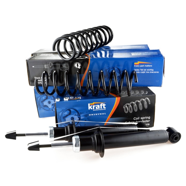 Set amortizoare, arcuri spate Kraft pentru BMW 5 E39, 2 amortizoare telescopice, 2 arcuri, gaz, montaj spate