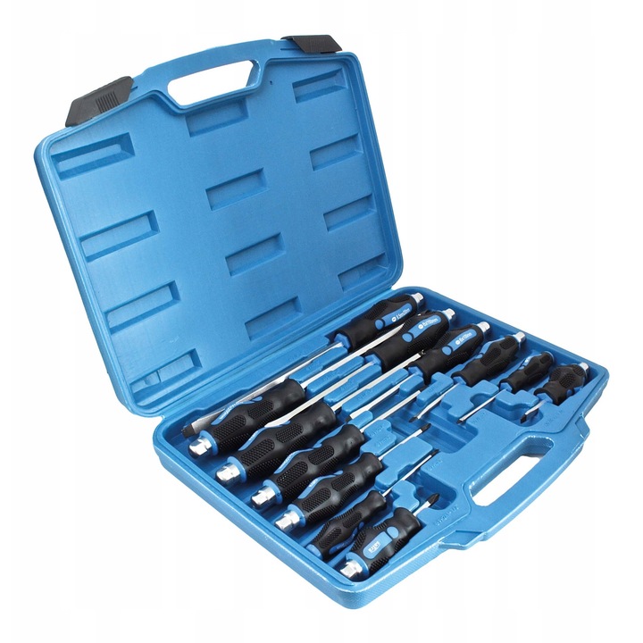 Satra S-S12PC csavarhúzó készlet, 12 darabos, fém, különböző méretekben