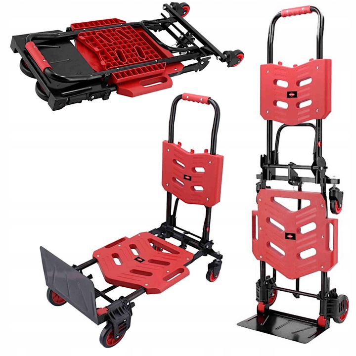 Транспортна количка Airpress 2 в 1, 2 или 4 колела, капацитет 100-150 кг, 850x420x120мм