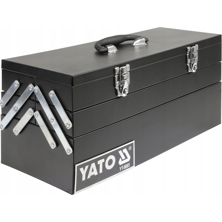 Метална кутия за инструменти Yato, 5 отделения, 460x200x225 мм, сива