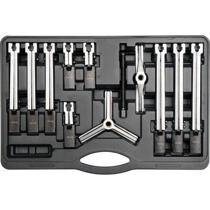 Set profesional de extractoare Yato, 12 in 1, 2/3 brate, 100x250mm, 22 elemente