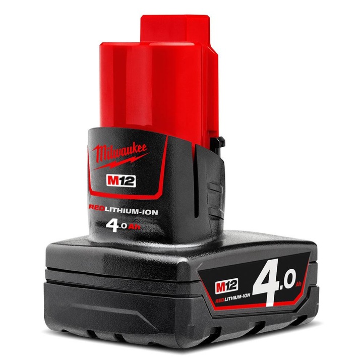 Acumulator Milwaukee M12 B4 12V 4Ah, protectie la suprasarcina, monitorizare individuala, 0.4kg
