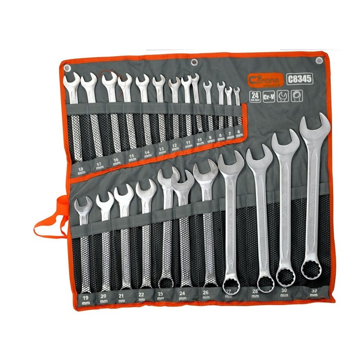 24 darabos RICHMANN villáskulcs készlet 6-32 mm, CR-V acélból, szatinált, hordtáskával
