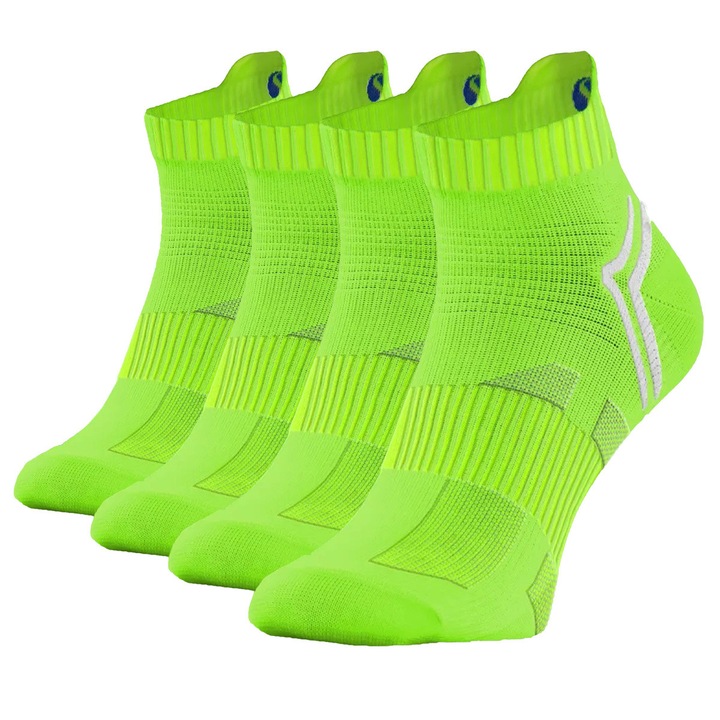 Sosete SKB08 – Set 4 perechi sosete sport, Respirabile, fara cusaturi, elastice, Alergare, fitness, mers, Verde