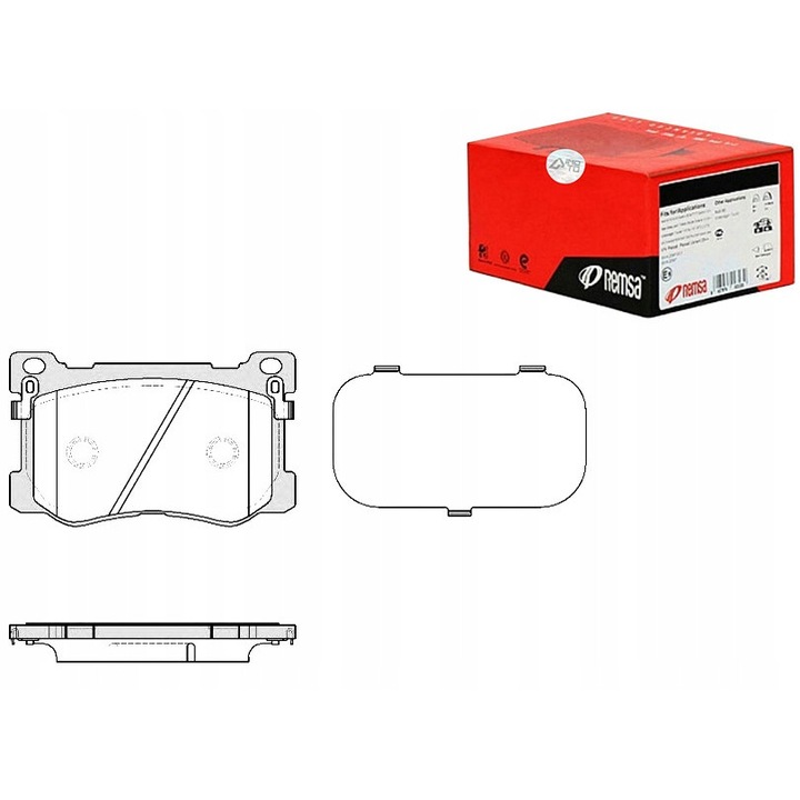 Set de placute de frana, REMSA, frane disc, 126,7x17,1x77,4mm, cu folie adeziva
