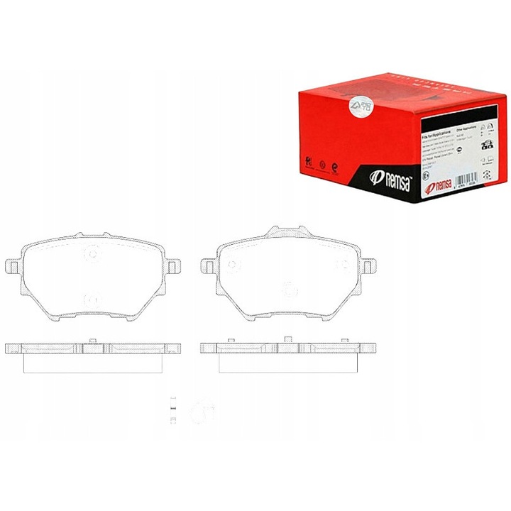 Set klocki hamulcowe, REMSA, 99x17,3x49,8mm, cu aditivi, cu folie adeziva