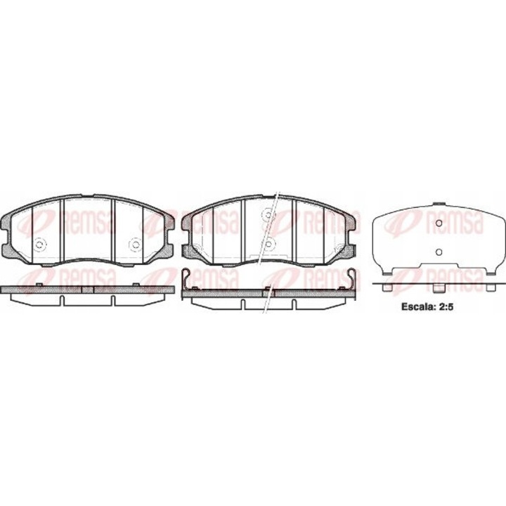 Комплект спирачни накладки, REMSA, 149x62.2mm, 2.284kg