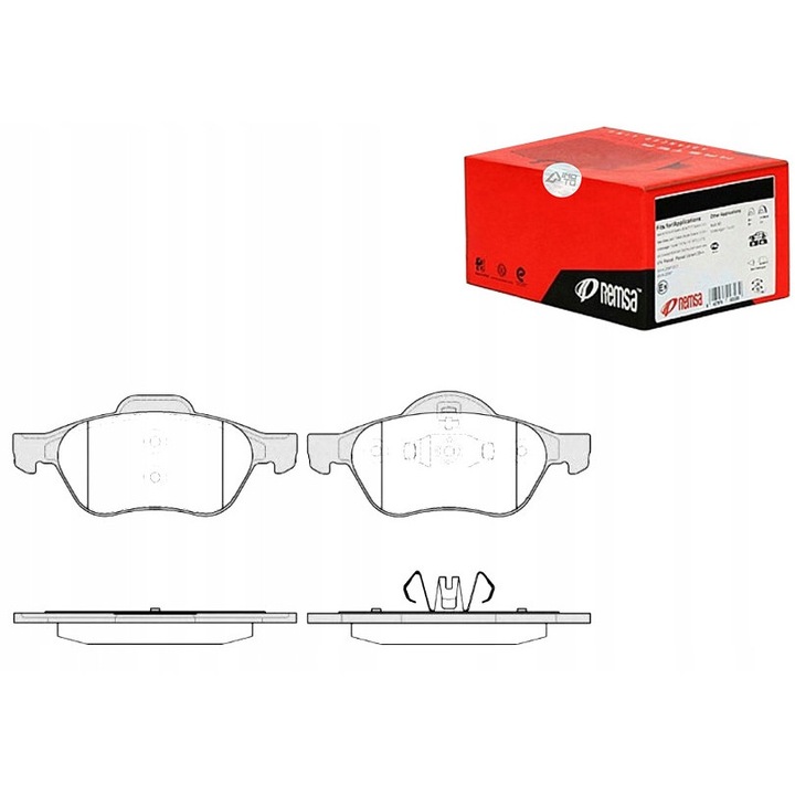 Комплект спирачни накладки REMSA, ATE, 156.4x66.5 мм, с добавки