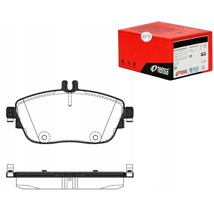 Комплект спирачни накладки, REMSA, 144x19.5x71.7 мм, със залепващо фолио, с пружини