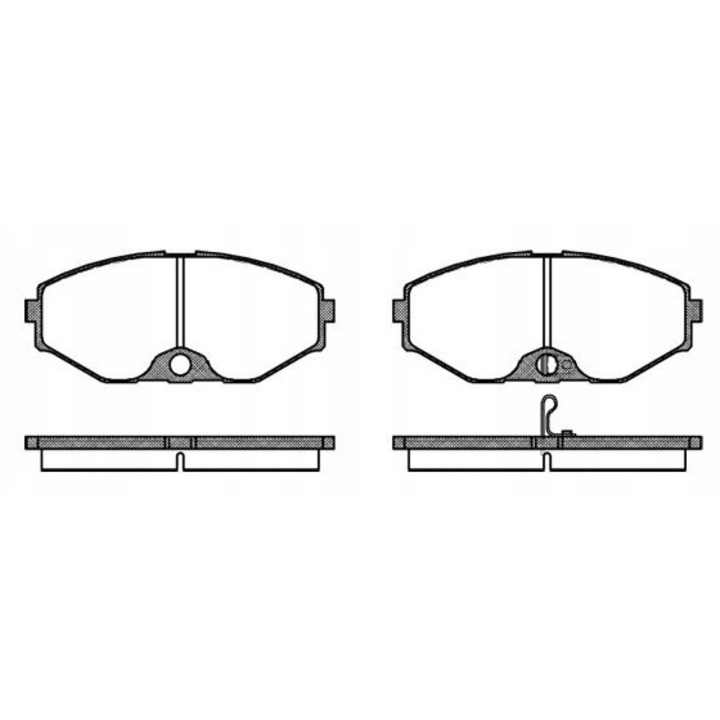 Комплект спирачни накладки REMSA, Akebono, 139.3x59.5x14.8 мм, 2 индикатора за износване
