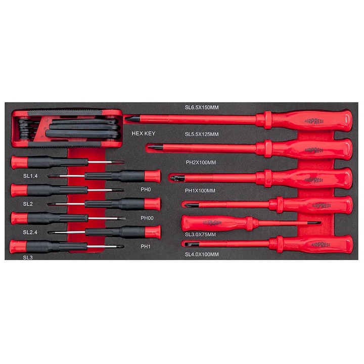 Airpress 79156-TR22 csavarhúzó készlet, 1000V, acél, szigetelt, különböző méretekben