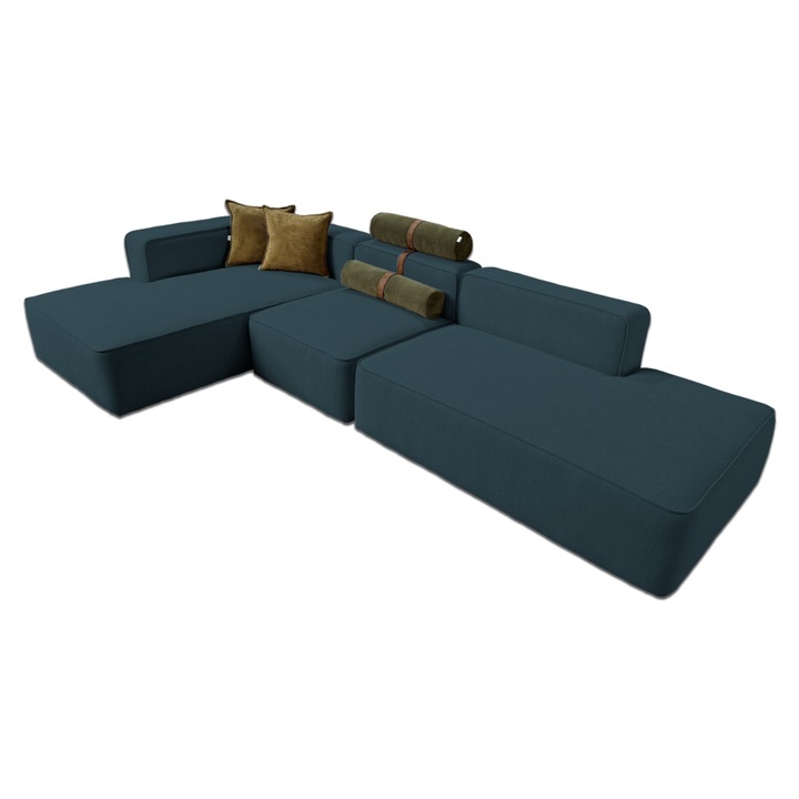 Coltar Modular Juliette, turcoaz, 350x180x80 cm