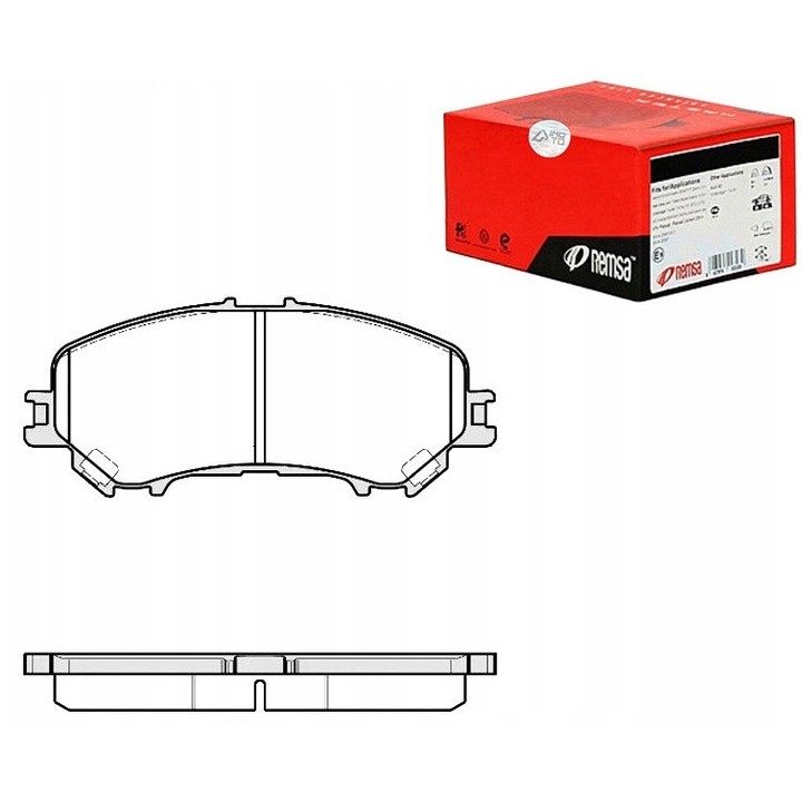Комплект спирачни накладки, REMSA, 142x17x59.8 мм, със сензор за износване