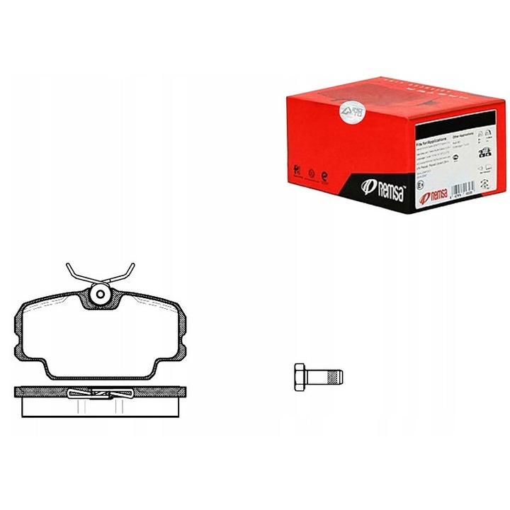Комплект спирачни накладки REMSA 0145.00 за Mercedes-Benz и Saab, 175x95x508 мм, с добавки