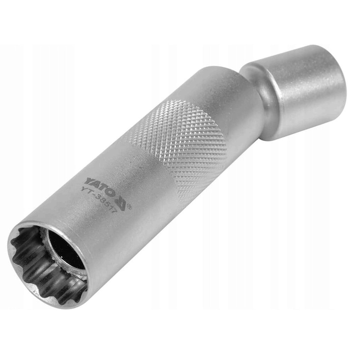 Cheie bujii Yato, 16mm, 3/8", lungime 98mm, cu prindere magnetica