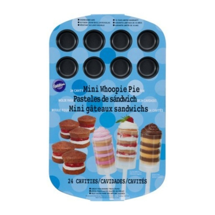 Acél sütőforma "Whoopie Pie"-hoz, 24 üreges - Wilton