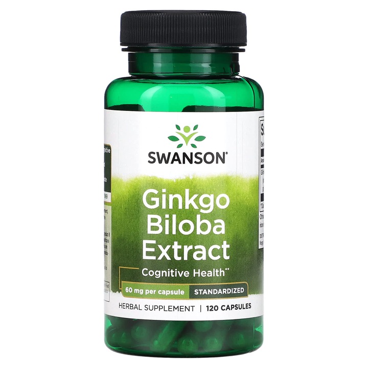 Swanson, Extract de Ginkgo Biloba, 60 mg, 120 capsule