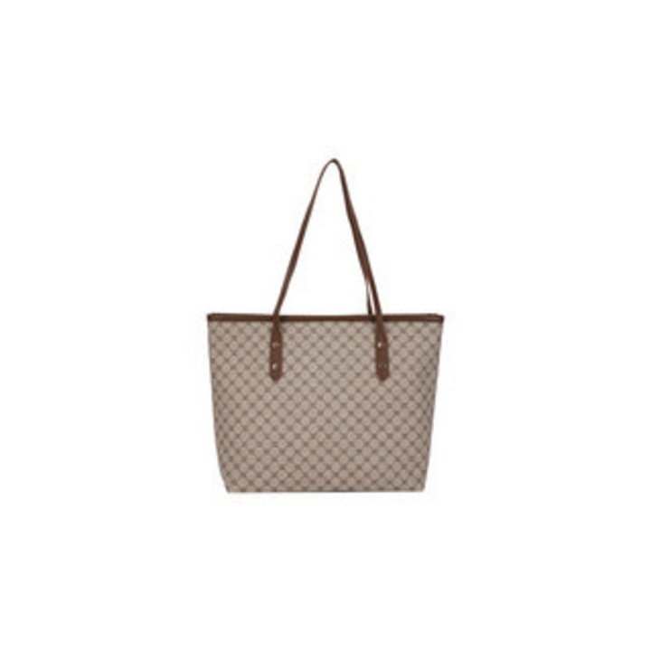 Vödör típusú táska, nagy kapacitású, kockás mintás, khaki színű, 39x29x15cm