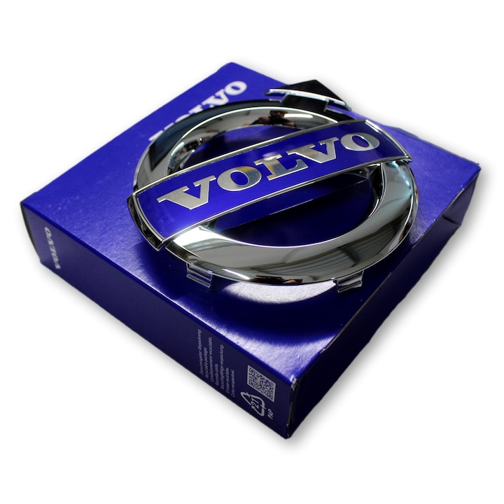 Hűtőrács embléma Volvo, 125mm, fényes króm, S80, V40, V70, XC70, XC90 modellekhez