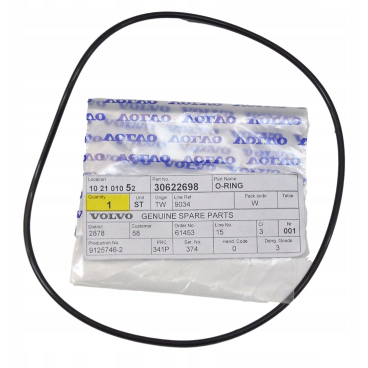 O-ring transmisie Volvo, 30622698, original, pentru V70, XC70, S80 ...