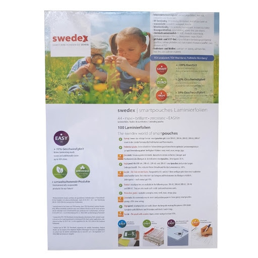 Folii laminare Swedex, 125 microni, top 100buc, A4
