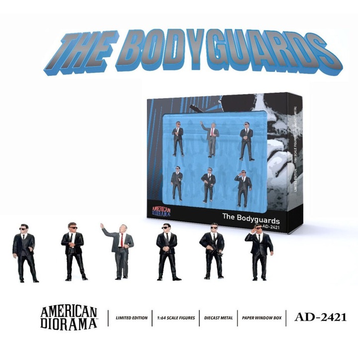 Set 6 Figurine The Bodyguards 2024 American Diorama multicolor 3cm 1:64
