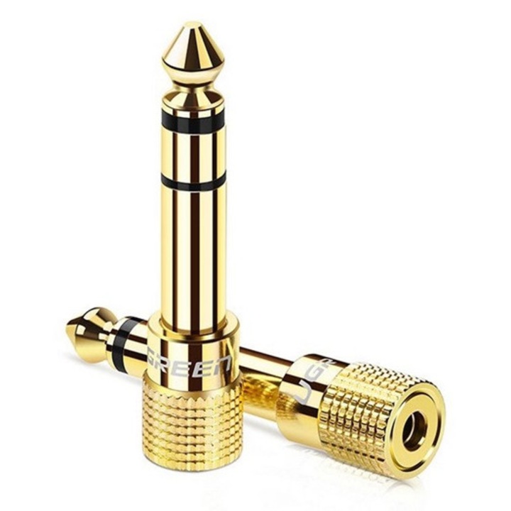 Ugreen audió adapter, 3.5mm jack aljzat - 6.5mm jack, arany