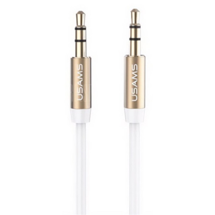 Usams audió kábel, 3.5mm jack - 3.5mm jack, 100cm, fehér