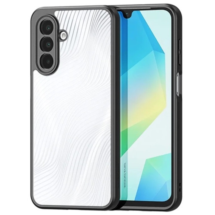 Dux ducis aimo szilikon mobiltelefon tok, ütésállóság, kameravédő, matt, hullám, fekete, kompatibilis: Samsung Galaxy A17 4G, SM-A175, / Galaxy A17 5G, SM-A176