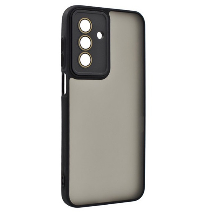 Gigapack szilikon mobiltelefon tok, ütésállóság, akril hátlap, kameravédő, fekete, kompatibilis: Samsung Galaxy A17 4G, SM-A175, / Galaxy A17 5G, SM-A176