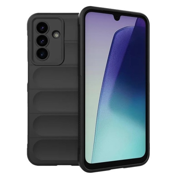 Gigapack szilikon mobiltelefon tok, ütésállóság, kameravédő, 3d, fekete, kompatibilis: Samsung Galaxy A17 4G, SM-A175, / Galaxy A17 5G, SM-A176