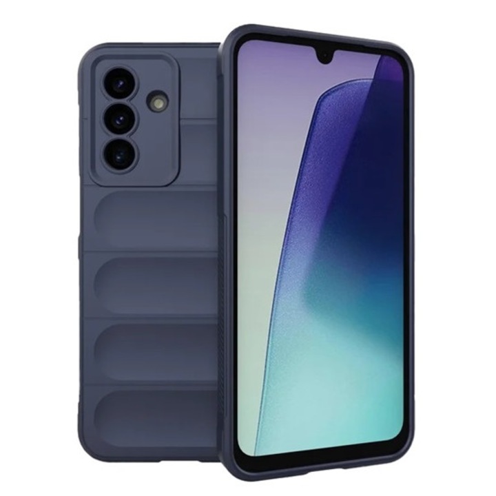 Gigapack szilikon mobiltelefon tok, ütésállóság, kameravédő, 3d, sötétkék, kompatibilis: Samsung Galaxy A17 4G, SM-A175, / Galaxy A17 5G, SM-A176