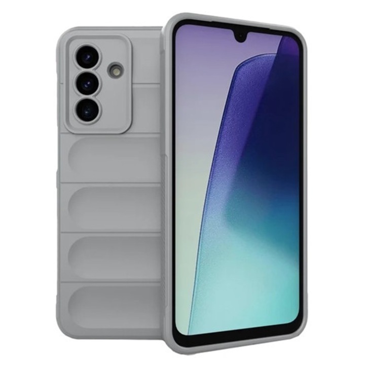 Gigapack szilikon mobiltelefon tok, ütésállóság, kameravédő, 3d, világosszürke, kompatibilis: Samsung Galaxy A17 4G, SM-A175, / Galaxy A17 5G, SM-A176