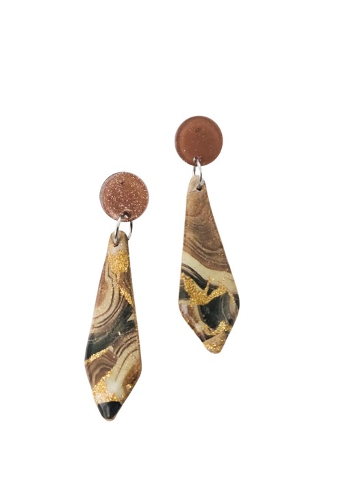 Cercei realizati manual, multicolor, 6, 5x1, 5 cm