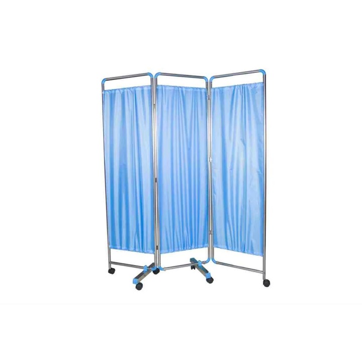 Paravan Medical cu Cadru Metalic si 3 Segmente MaxiBuy® - Mobil, Durabil si Usor de Pliat pentru Cabinete Medicale, Spitale si Centre SPA