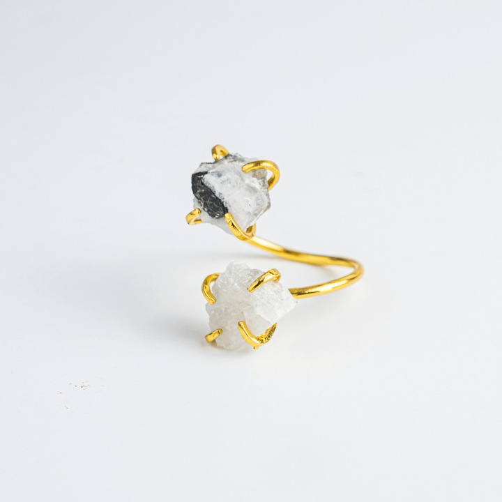 Inelul Intuitiei - Inel Auriu Reglabil cu Piatra Lunii