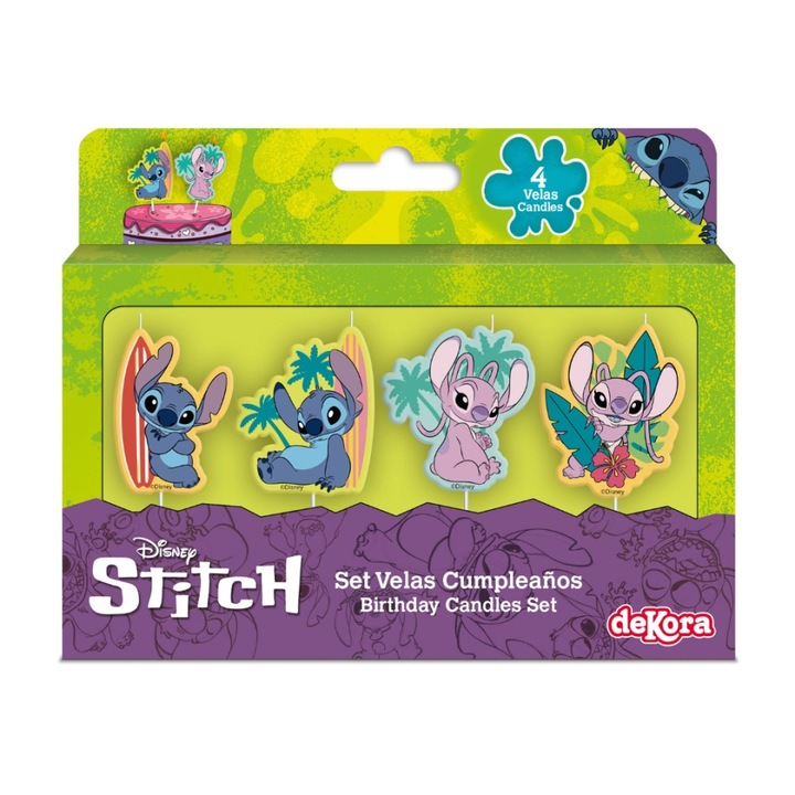 Set Lumanari Stitch, 4 buc. - deKora
