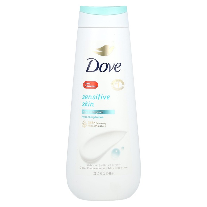 Dove tusfürdő érzékeny bőrre, 591 ml, hipoallergén
