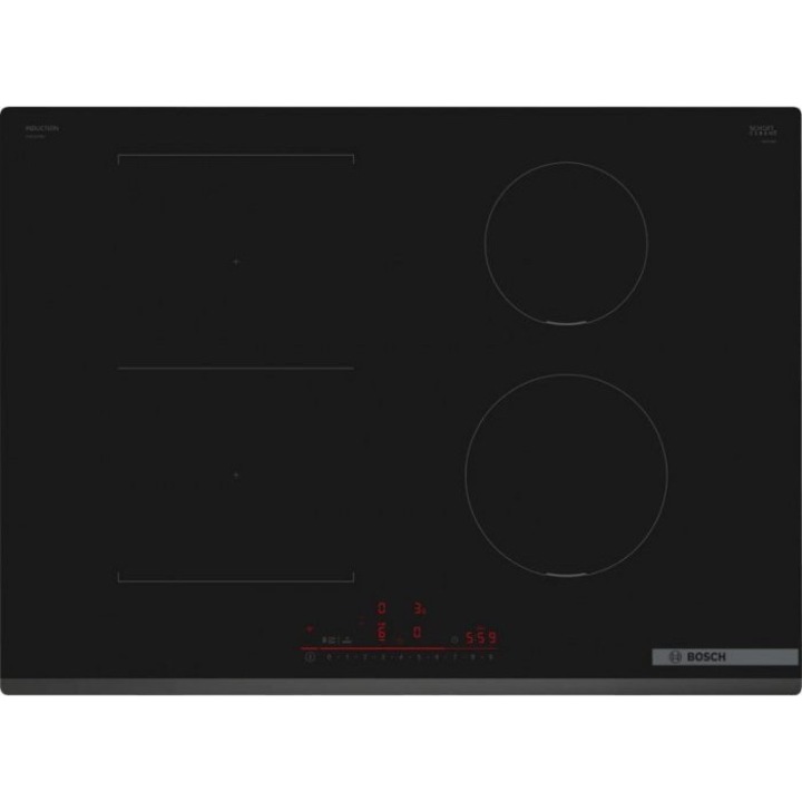 Plita cu Inductie Bosch Serie 6 PVS731HB1E, 71 cm, 4 Zone CombiZone, TouchSlider, PowerBoost, Home Connect, Negru