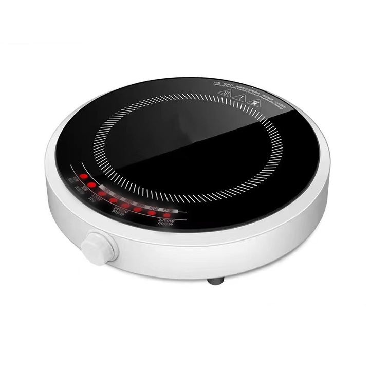Aragaz electric, 2200W, 220V, reglare putere cu 6 trepte, temporizare inteligenta, protectie la pana de curent, 270x270x70mm, alb
