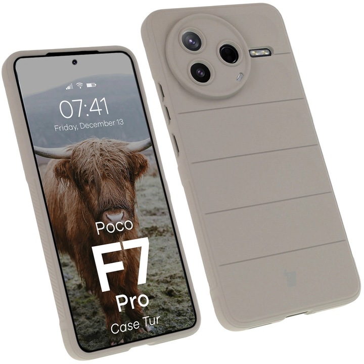 Калъф, Bizon Case Tur за Xiaomi POCO F7 Pro, Светло Сиво