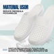 Saboti medicali anatomici ultra lejeri, piele naturala, culoare alb cu elastic, Unisex 41