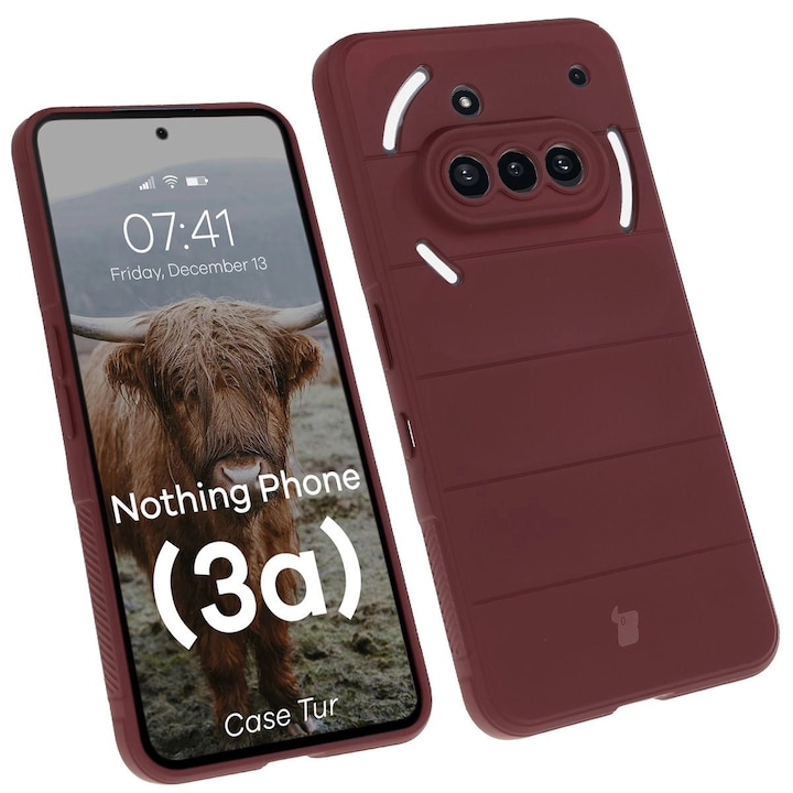 Калъф, Bizon Case Tur за Nothing Phone (3a), Бургундско