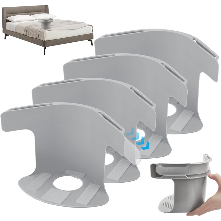 Lepedőtartó csúszásgátló rendszerrel - 4 darabos készlet - szilárd rögzítés bármilyen matracon, tartós anyag (szürke)