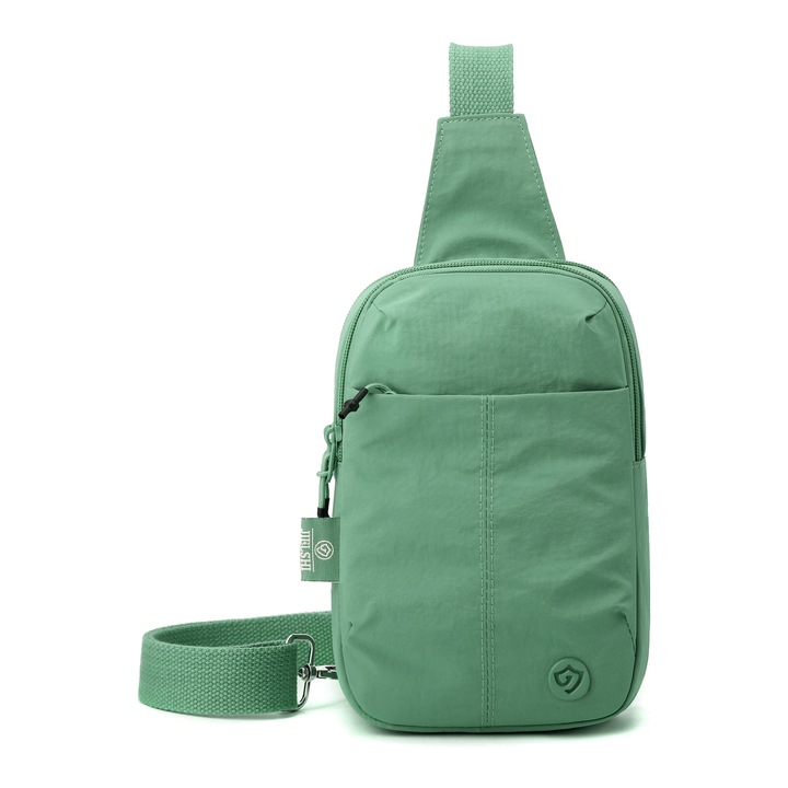 Női crossbody táska, 20l, nylon, zöld, állítható pánt