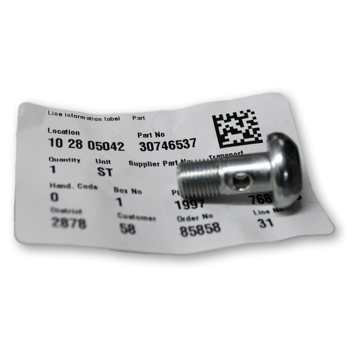 VOLVO olajcső csavar, OE 30746537, számos modellel kompatibilis, új