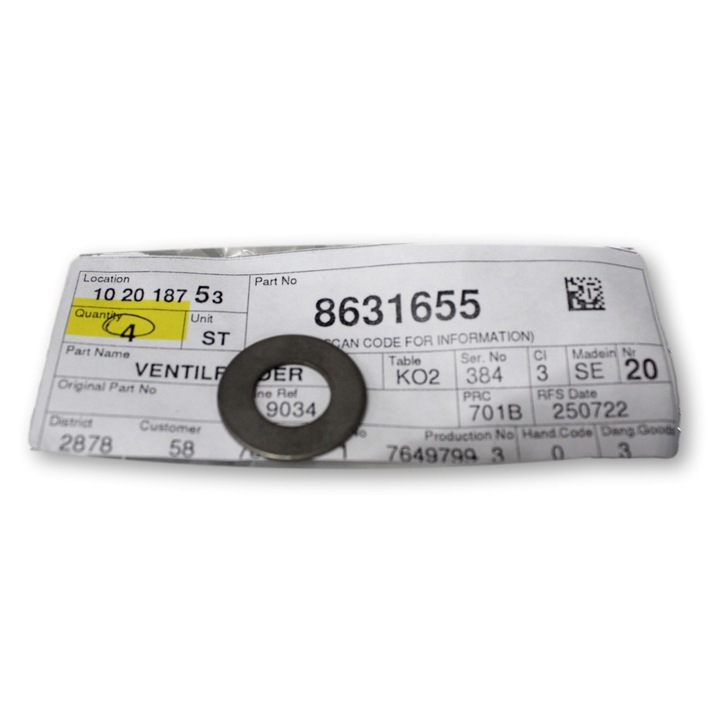 Saiba supapa VOLVO OE 8631655