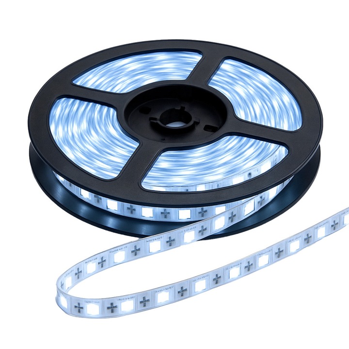 Banda LED, 12V, LEDIGANT, 60 LED/m, Alb Rece, 5 m, IP20