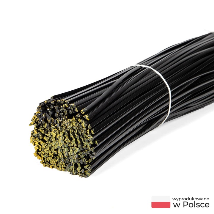 Spoiul Electroda Pentru Plastic, Pa-U, 1 kg, Triunghi, Negru, Pentru Sudarea Pa, Pa6, Pa66, Pa 6.6, Pa12, Pa/Abs, Lungimea Firului 42 Cm, Temperatura De Utilizare 370-390°C