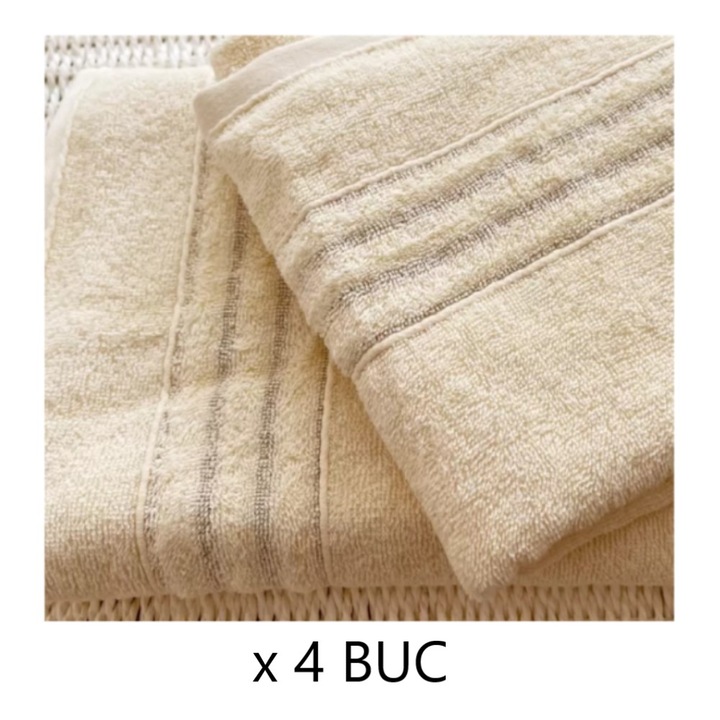 Комплект от 4 кърпи 100% памук, кремообразни 70 X 140, Studio Casa